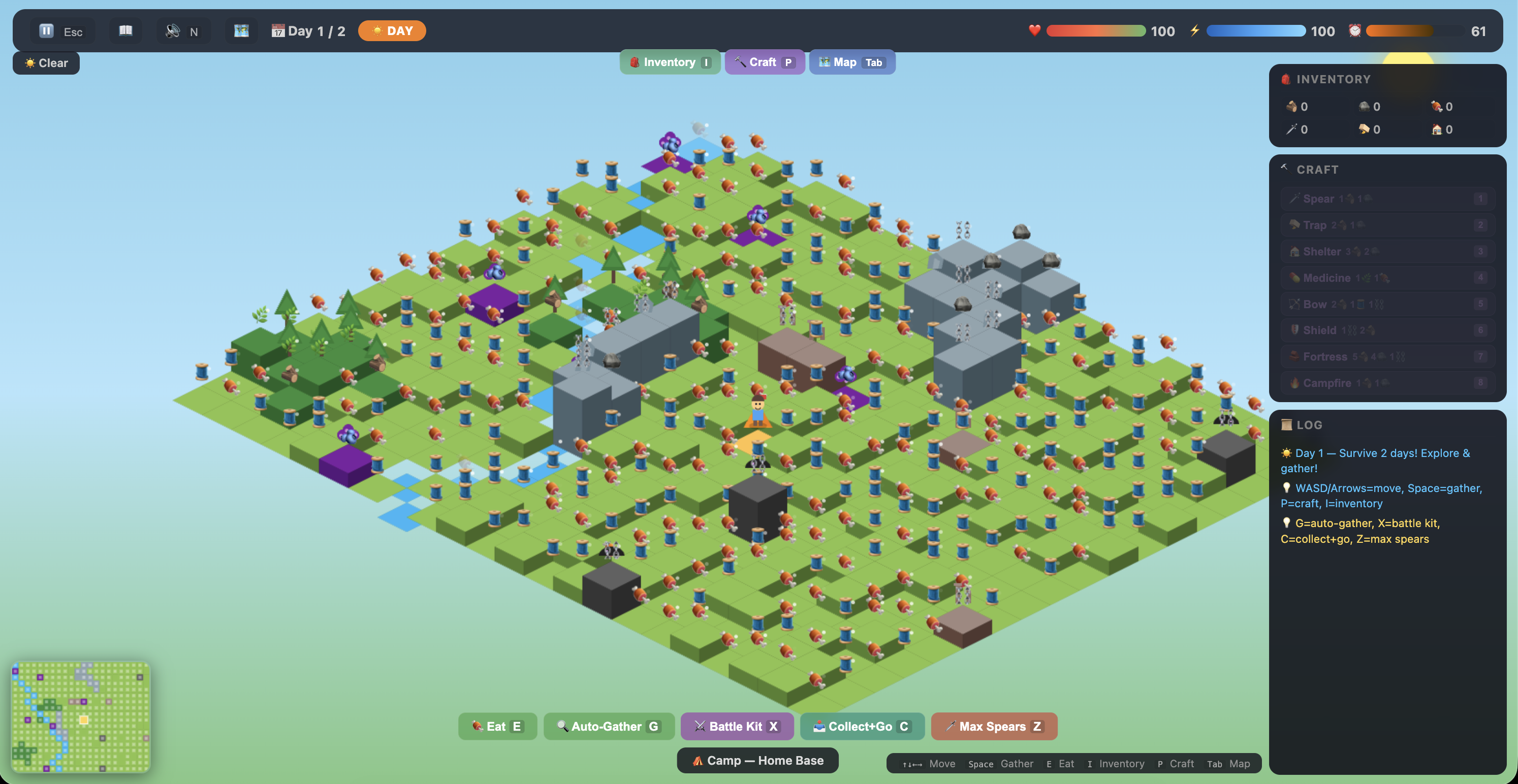 Dino Explore 3D - Isometric Survival Game