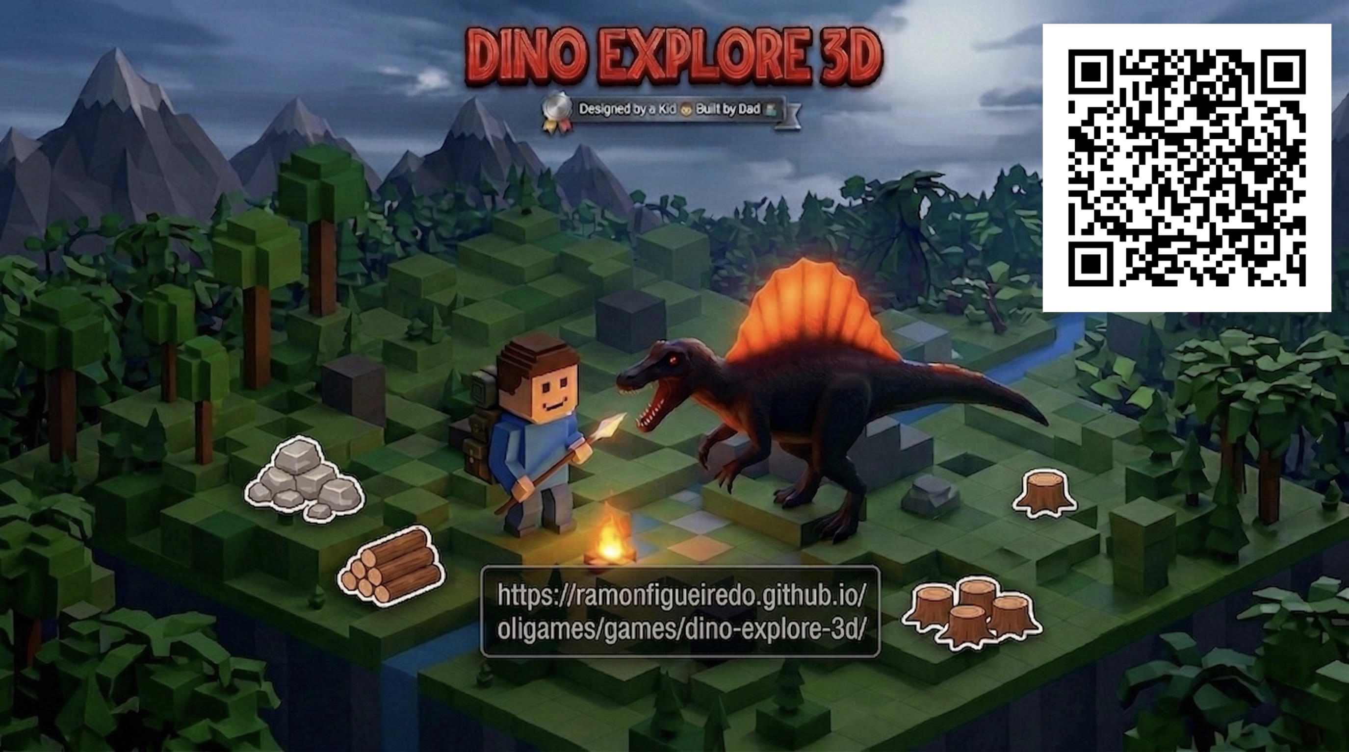 OliGames: Dino Explore 3D - Isometric Survival Game