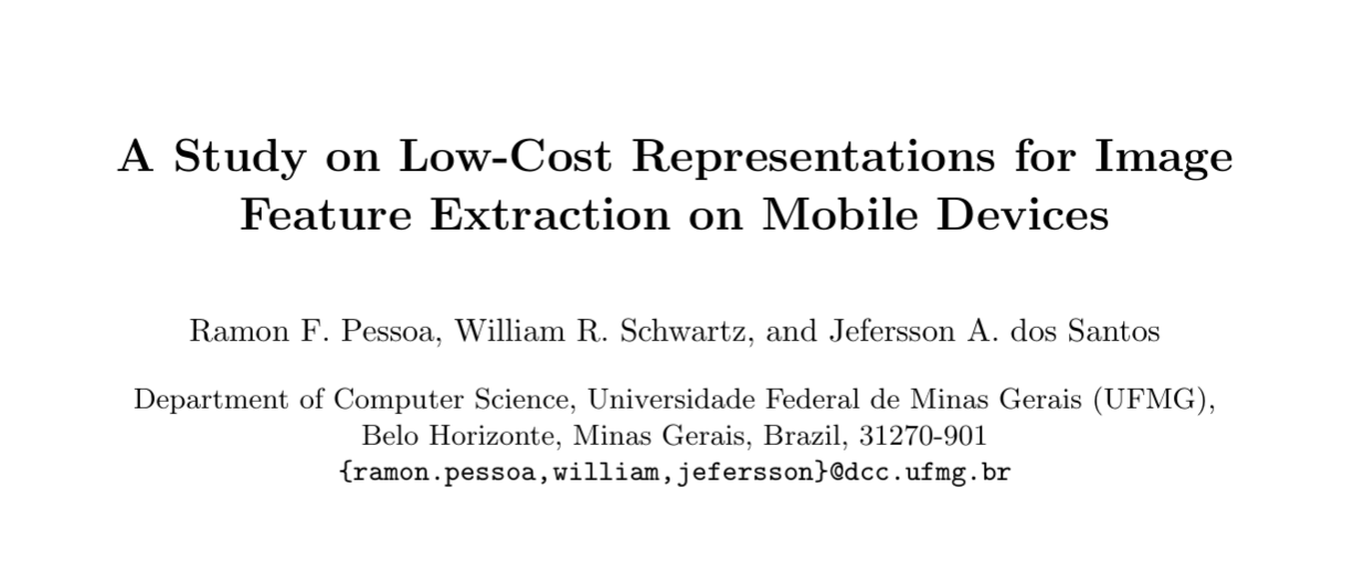 A Study on Low-Cost Representations for Image Feature Extraction on Mobile Devices - CIARP 2015