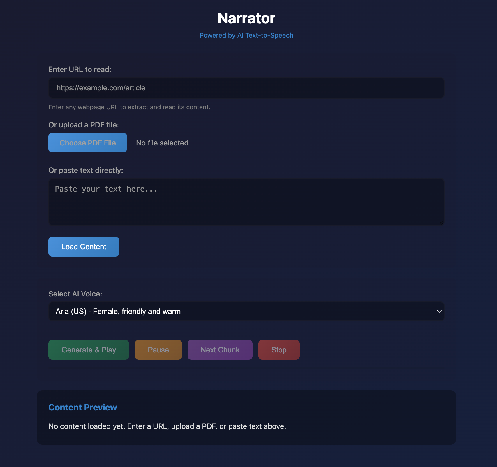 Narrator: AI-Powered Text-to-Speech